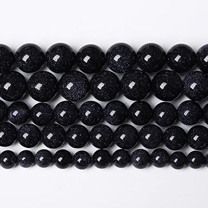90PCS 4mm Starry Blue Sandstone Gemstone Beads Beads Natural Stone Round Loose Beads for Jewelry Making DIY Bracelet Necklace 15" Inch