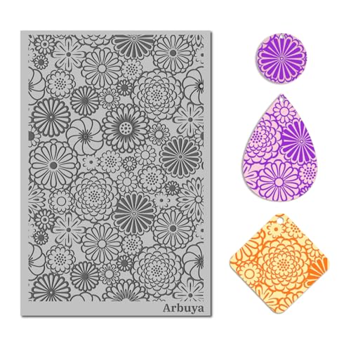 Polymer Clay Blossom Flowers Texture Sheets for Earrings Jewelry Making