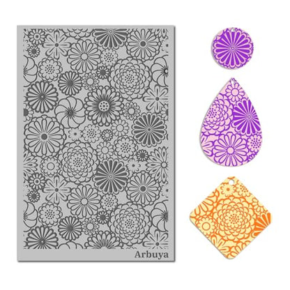 Polymer Clay Blossom Flowers Texture Sheets for Earrings Jewelry Making