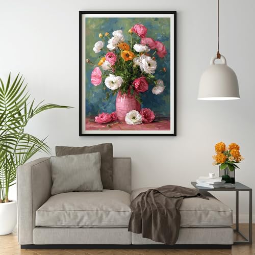 14 ct Counted Cross Stitch Kits for Adults Flowers Cross Stitch Patterns Stamped Printed Cross Stitch Kits