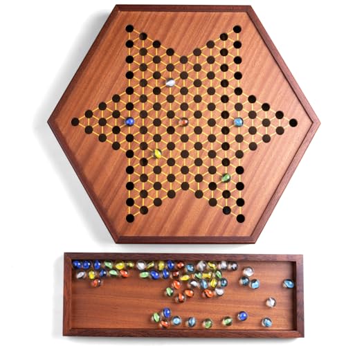 Large 17" Chinese Checkers Board Game for 2 (72 Count)