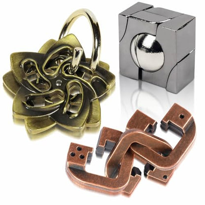 Fun Metal Brain Teaser Puzzle Games (3 Count)