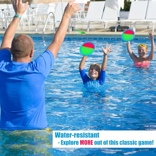 Toss and Catch Ball Set Boys Toys Outdoor Toys Yard Games Outside Games Beach Toys for Kids Ball and Catch Game with 4 Paddles and 4 Balls [Upgraded Version] (9 Count)