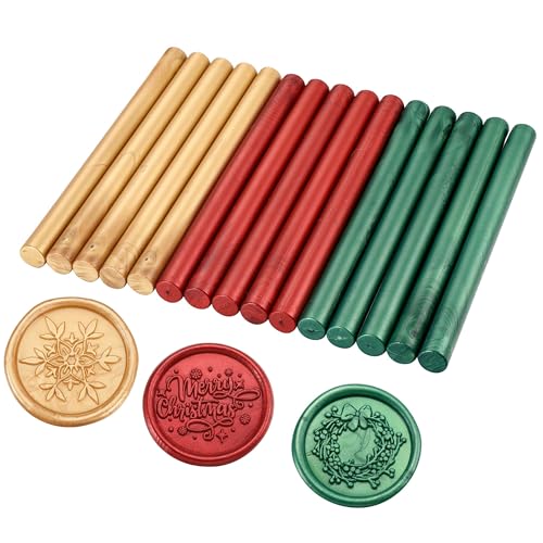15Pcs Christmas Sealing Wax Sticks for Wax Seal Stamp (15 Count)