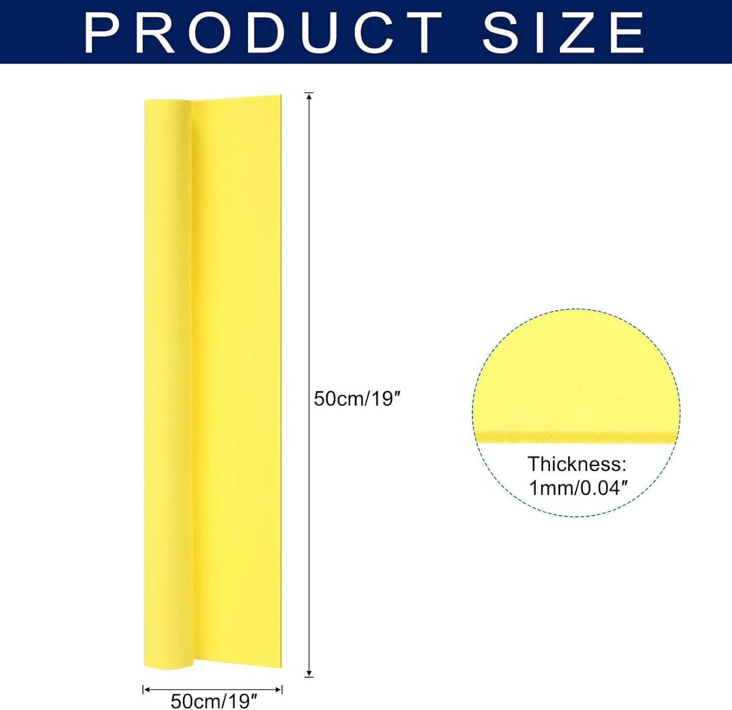 MECCANIXITY Foam Sheets Crafts 19x19 Inch 1mm EVA Craft Foam Paper Foam Sheets for Crafts Projects DIY Cosplay Modeling, Lemon Yellow
