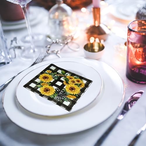 Paper Napkins 80 Pack 2 Ply Floral Beverage Luncheon Dinner Paper Napkins Flower Print Disposable Napkins for Wedding Anniversary Celebrations (80 Count)