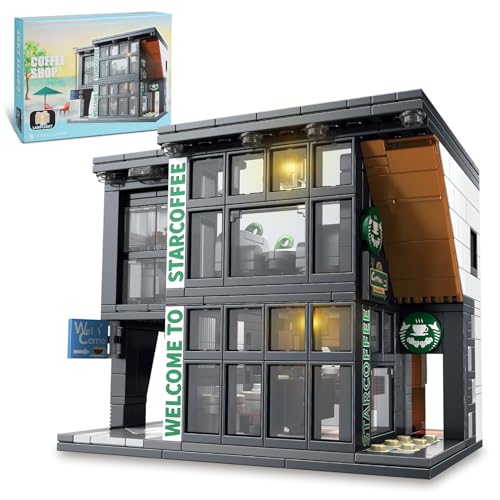 City Coffee House Architecture Building Set with Light (581 Count)