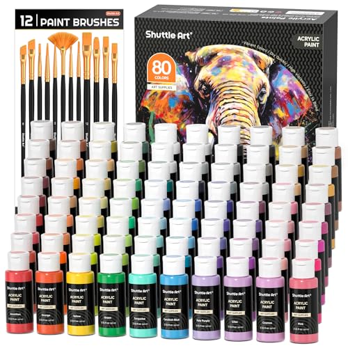 80 Colors Acrylic Paint (2 Fl Oz)