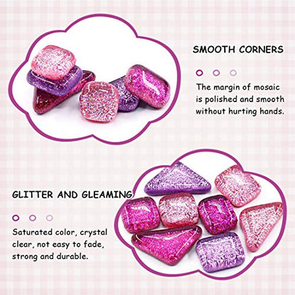 1 Pound Mixed Colors Shine Crystal Series Mosaic Tiles Assortment Kit