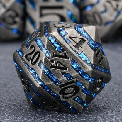 Metal Dice Set with Inlay Design
