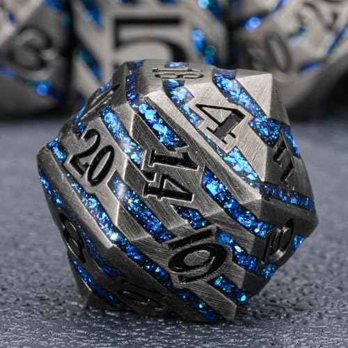 Metal Dice Set with Inlay Design