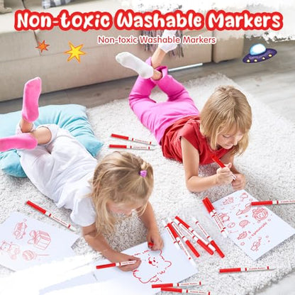 18 Pcs Line Washable Markers Red Fine Tip Markers for Kid