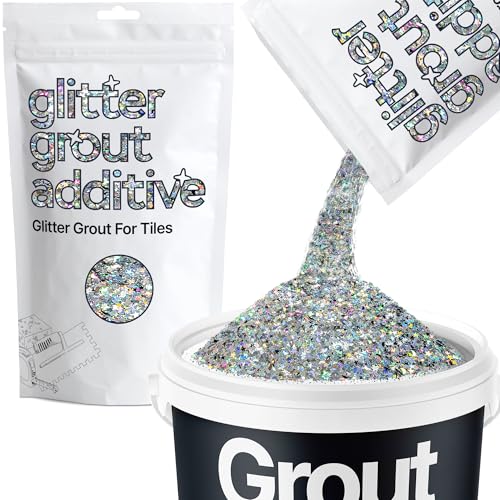 Silver Holographic Stars & Moons Glitter Grout Additive 100g (3.52 Ounce)