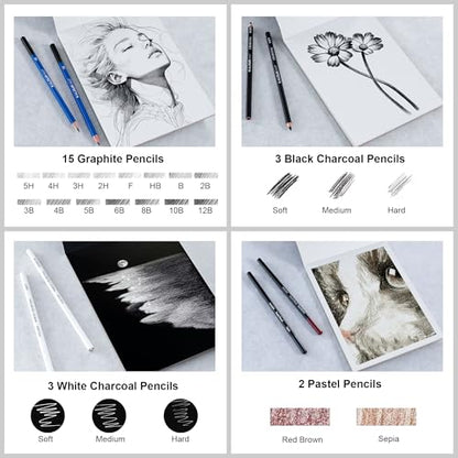140 Drawing Set Sketching Kit (140 Count)