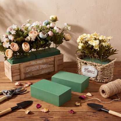 8 Pcs Green Reusable Floral Foam Blocks Water Weather Resistant Dry Floral Foam for Artificial Flower Arrangements Outdoor Hanging Florist Plant Bases for DIY Wedding