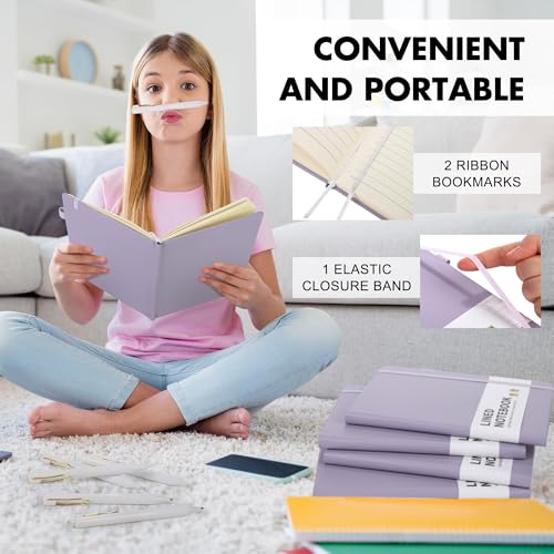 30 Set Lined Notebook Journals with Pens A5 Notebooks 100 GSM College Ruled Hardcover Notebook PU Leather Notepad with Pen Holder for Office School