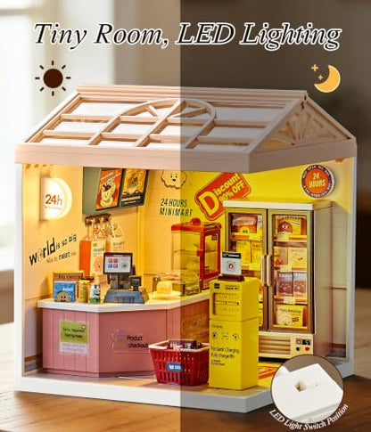 24 7 Convenience Store Miniature House Kit with Light