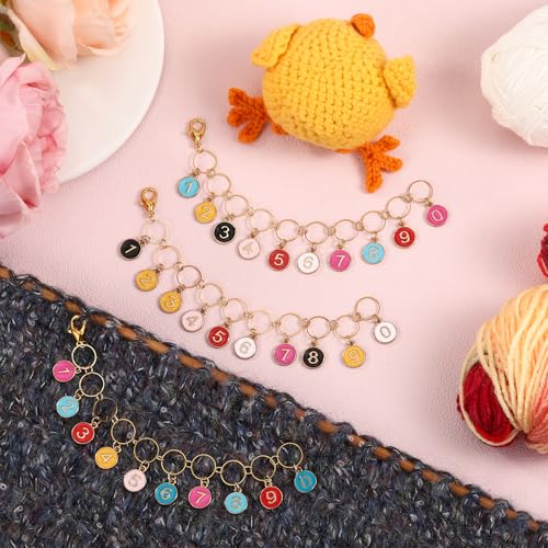 Crochet Stitch Markers Row Counters Chains for Knitting