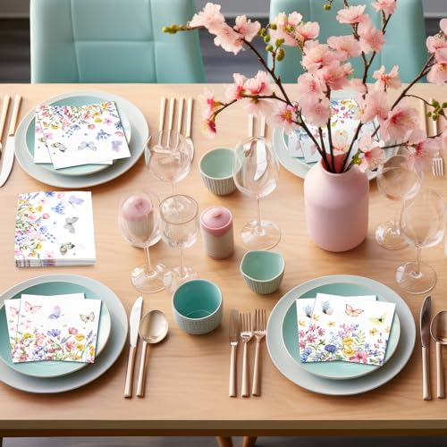 200 Pieces Summer Floral Cocktail Napkins 2