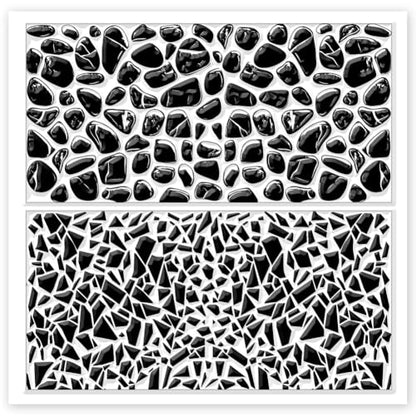 Tile Pattern Polymer Clay Texture Sheets Pebble Texture Silicone Clay Texture Stamp Clay Modeling Pattern Pad Texture Sheets for Earrings Jewelry Making