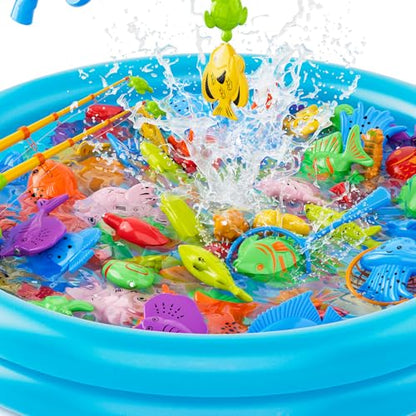 Magnetic Fishing Pool Toys Game for Kids Toddlers 3 (52 Count)