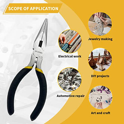 5 Inch Small Needle Nose Pliers Mini Jewelry Plier 5 Pack (5 Count)