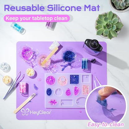 UV Resin Molds Kit 200g with Large UV Light for Jewelry Making