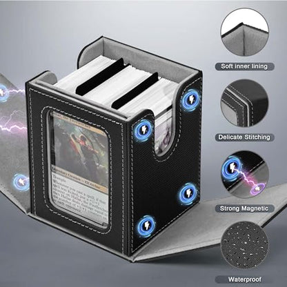 MTG Deck Box with Window Display Holds 100 Double
