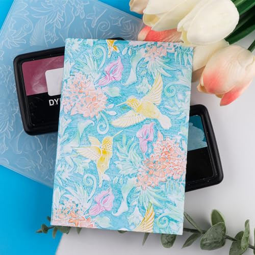 3D Hummingbird and Flowers Embossing Folders for Card Making