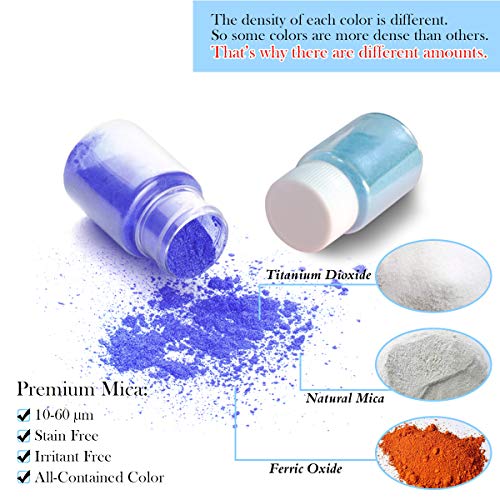 Mica Powder 15 Colors for Resin (5.25 Ounce)
