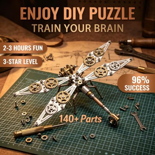 Steampunk Dragonfly 3D Metal Puzzle