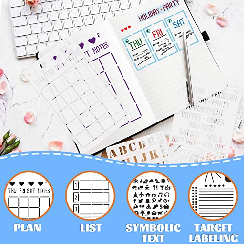 30 PCS Journal Stencils