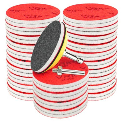 36 PCS 3 Inch Hook and Loop Sanding Sponge Discs Set 180 to 3000 Grit (36 Count)