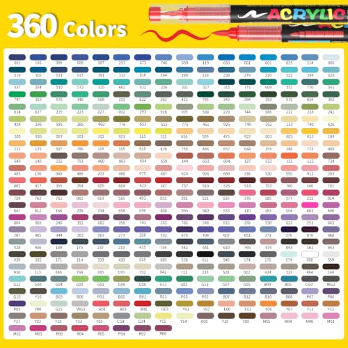 360 Colors Acrylic Paint Markers (360 Count)