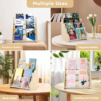 4 Tier Wooden Acrylic Greeting Card Display Stand