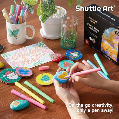 Automatic Ink Control Acrylic Paint Markers (24 Count)