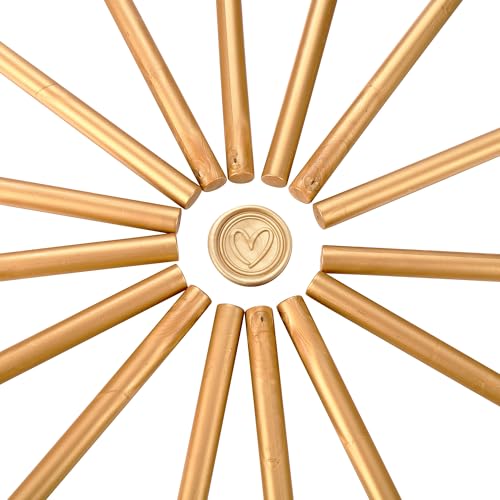 15Pcs Light Gold Glue Gun Sealing Wax Sticks for Wax Seal Stamp (15 Count)
