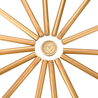 15Pcs Light Gold Glue Gun Sealing Wax Sticks for Wax Seal Stamp (15 Count)