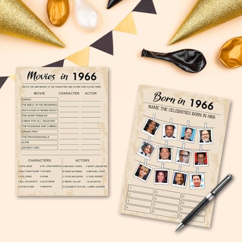 60th Birthday Party Games (50 Count)