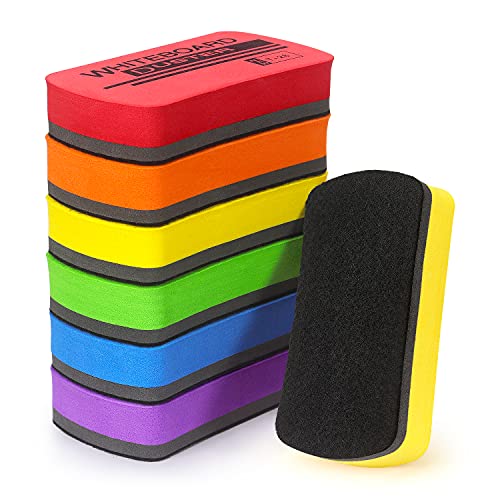 6 Pack Magnetic Dry Erase Erasers 4.2" x 2.2" (6 Count)