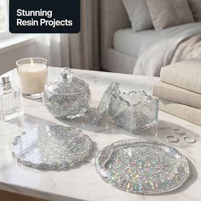 Craft Glitter Shaker Silver Holographic 130g Microfine (4.6 Ounce)