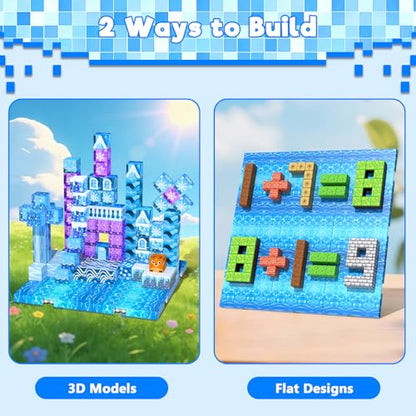 4PCS 4" x 4" Magnetic Building Block Base Plates for Kids