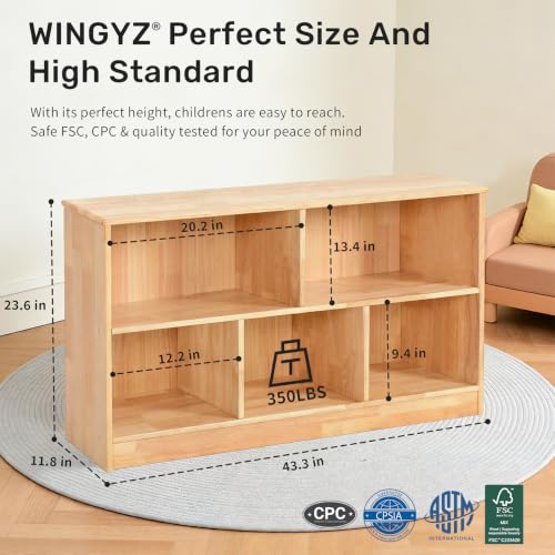 Rubber Wood Montessori Bookshelf (4 Count)