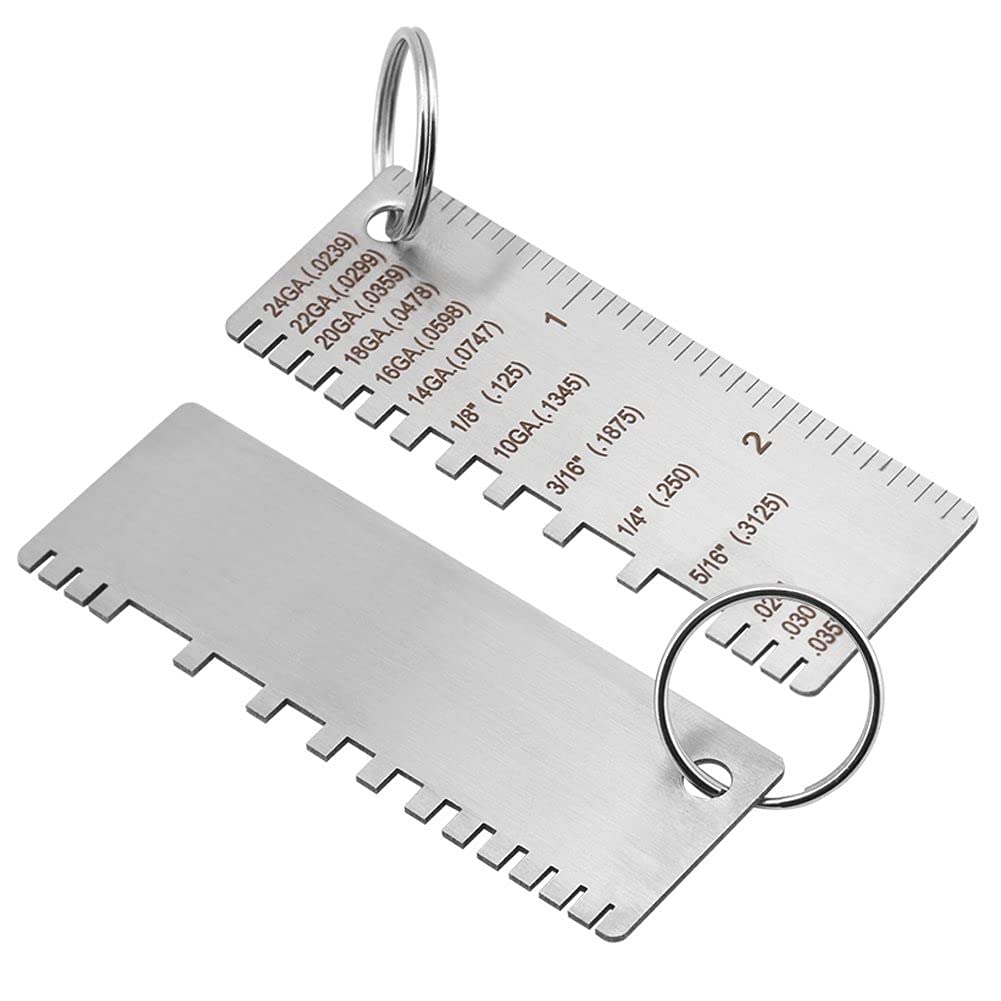 Wire/Metal Sheet Thickness Gauge Stainless Steel Welding Gage Plated Size Inspection Tool Wire Metal Sizes Thickness Gauge