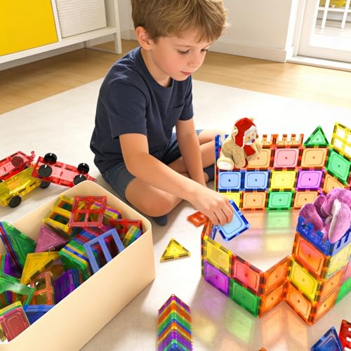 60 PCS Magnetic Building Tiles Kids Toys STEM Magnetic Blocks Sensory Toys