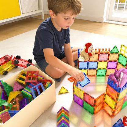 60 PCS Magnetic Building Tiles Kids Toys STEM Magnetic Blocks Sensory Toys