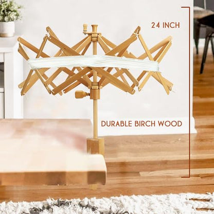 Wooden Umbrella Yarn Swift for Knitting & Crochet