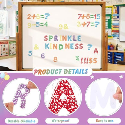 221 Pcs Colorful Composition Bulletin Board Letters for Classroom (221 Count)