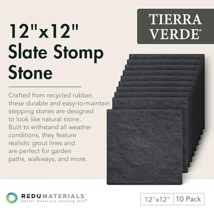 TierraVerde Faux Stone Square Stomp Stones (10 Count)