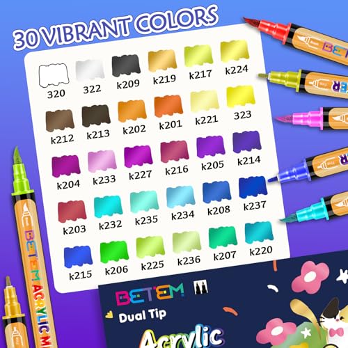 30 Metallic Paint Markers for Glass (30 Count)
